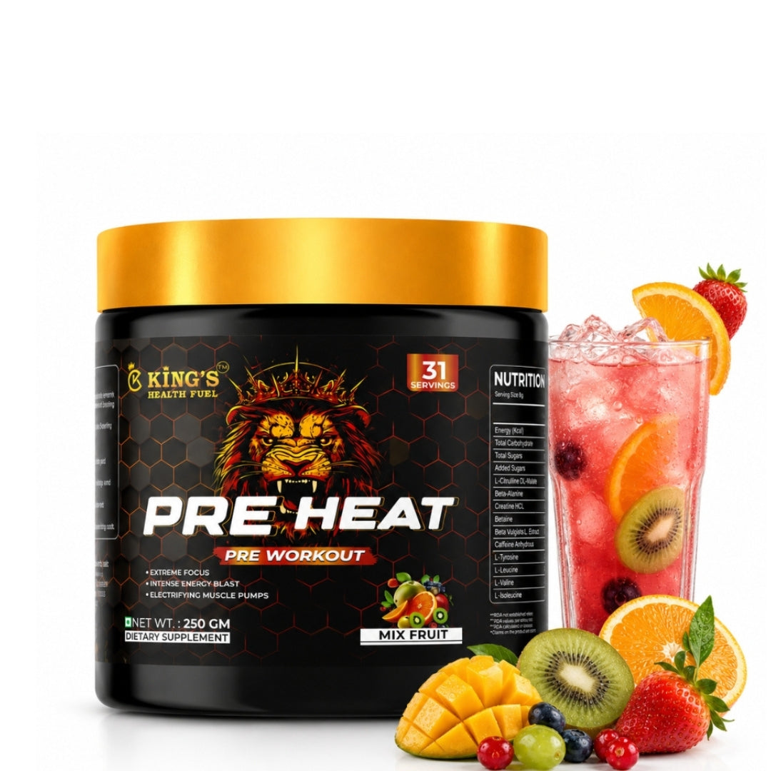 Kings Health Fuel Pre Heat Pre Workout Green Apple 250g pack front