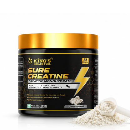 Sure Creatine monohydrate powder by Kings Health Fuel — India