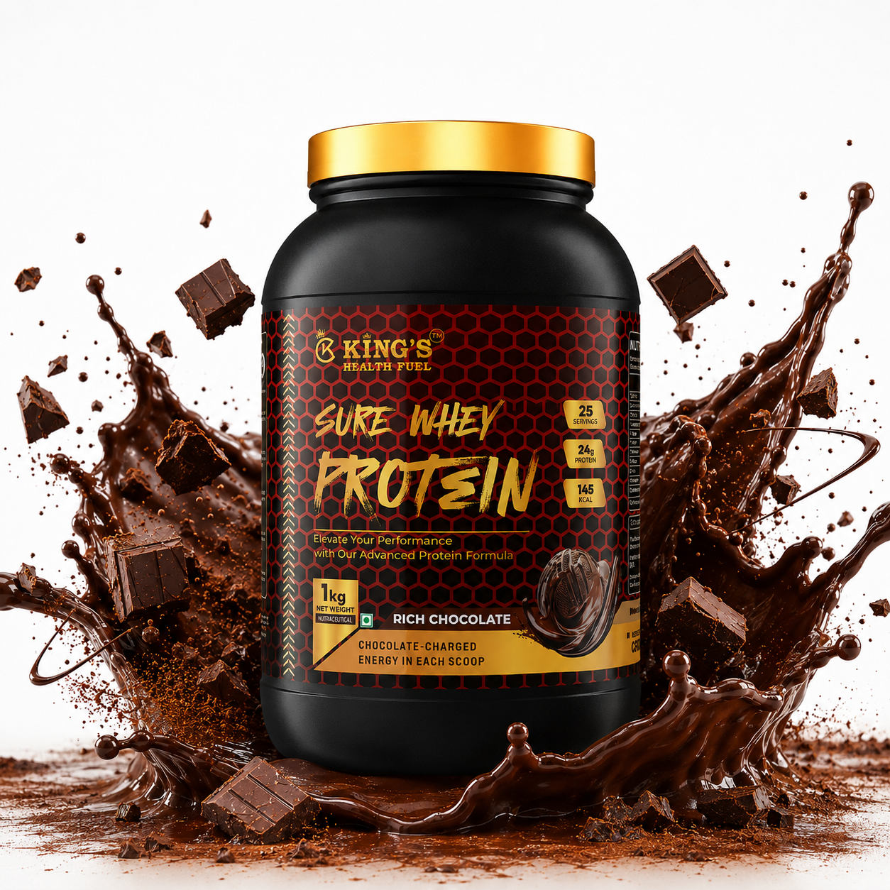 Kings Health Fuel Sure Whey Protein 24g protein per scoop — buy online India