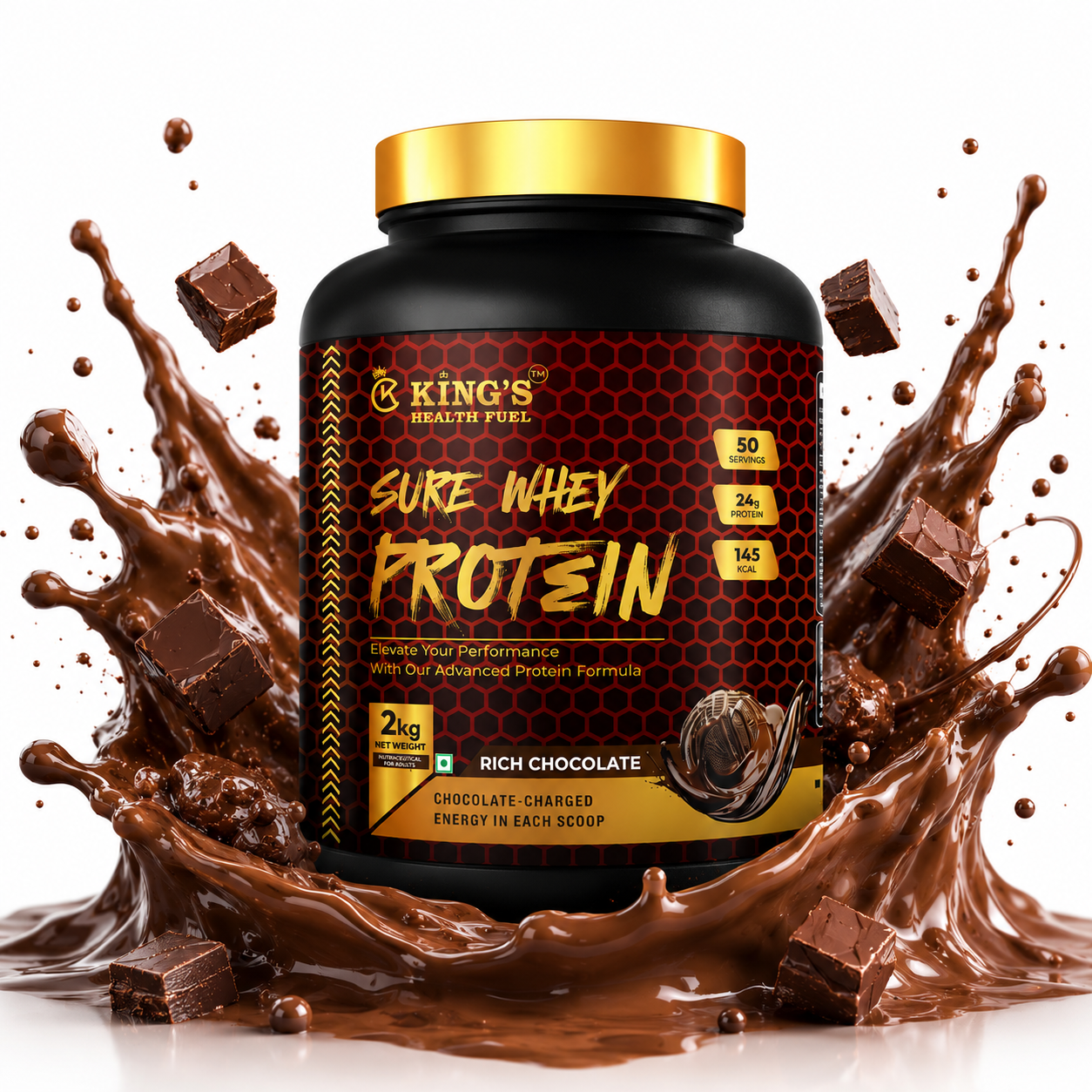 Kings Health Fuel Sure Whey Protein 24g protein per scoop — buy online India