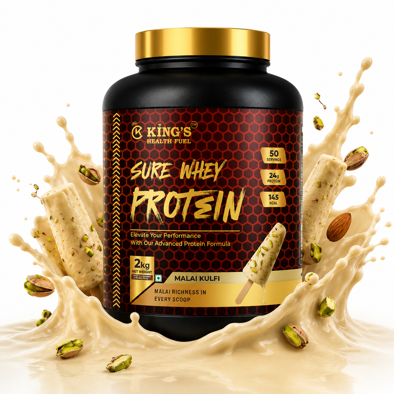 Kings Health Fuel Sure Whey Protein 24g protein per scoop — buy online India