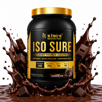  Iso Sure Whey Isolate chocolate 2kg nutrition facts and 28g protein label