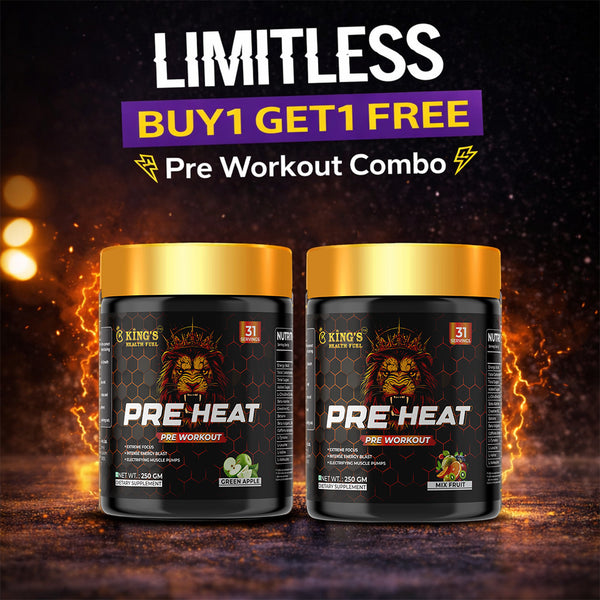 Pre Workout (Buy 1 Get 1 Free) | Flavoured + Unflavoured | Energy, Focus & Performance Booster – Kings Health Fuel