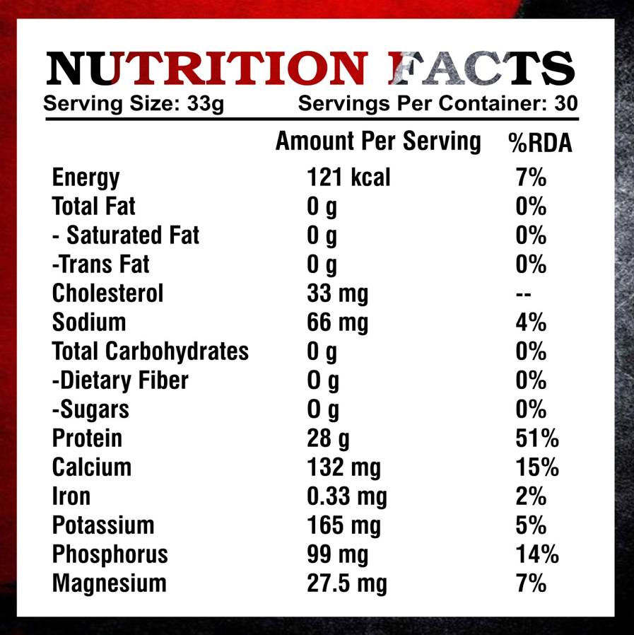 Kings Health Fuel one kilogram isolate whey protein powder tub formulated for lean muscle growth and fast recovery.