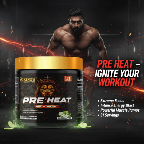 Pre Workout 250g (3 Flavours) | Energy, Focus, Endurance & Muscle Pump Booster – Kings Health Fuel