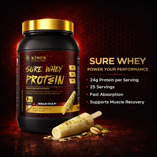 Whey Protein 1kg / 2kg (2 Flavours) | Muscle Growth, Recovery & Strength – Kings Health Fuel