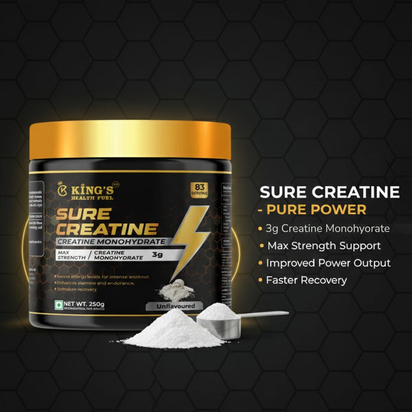 Creatine Monohydrate 250g / 307g | Strength, Power & Performance Booster – Kings Health Fuel