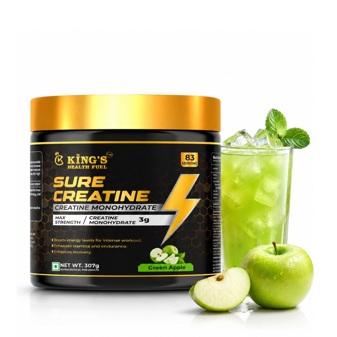 Sure Creatine Monohydrate Green Apple 307g purity label