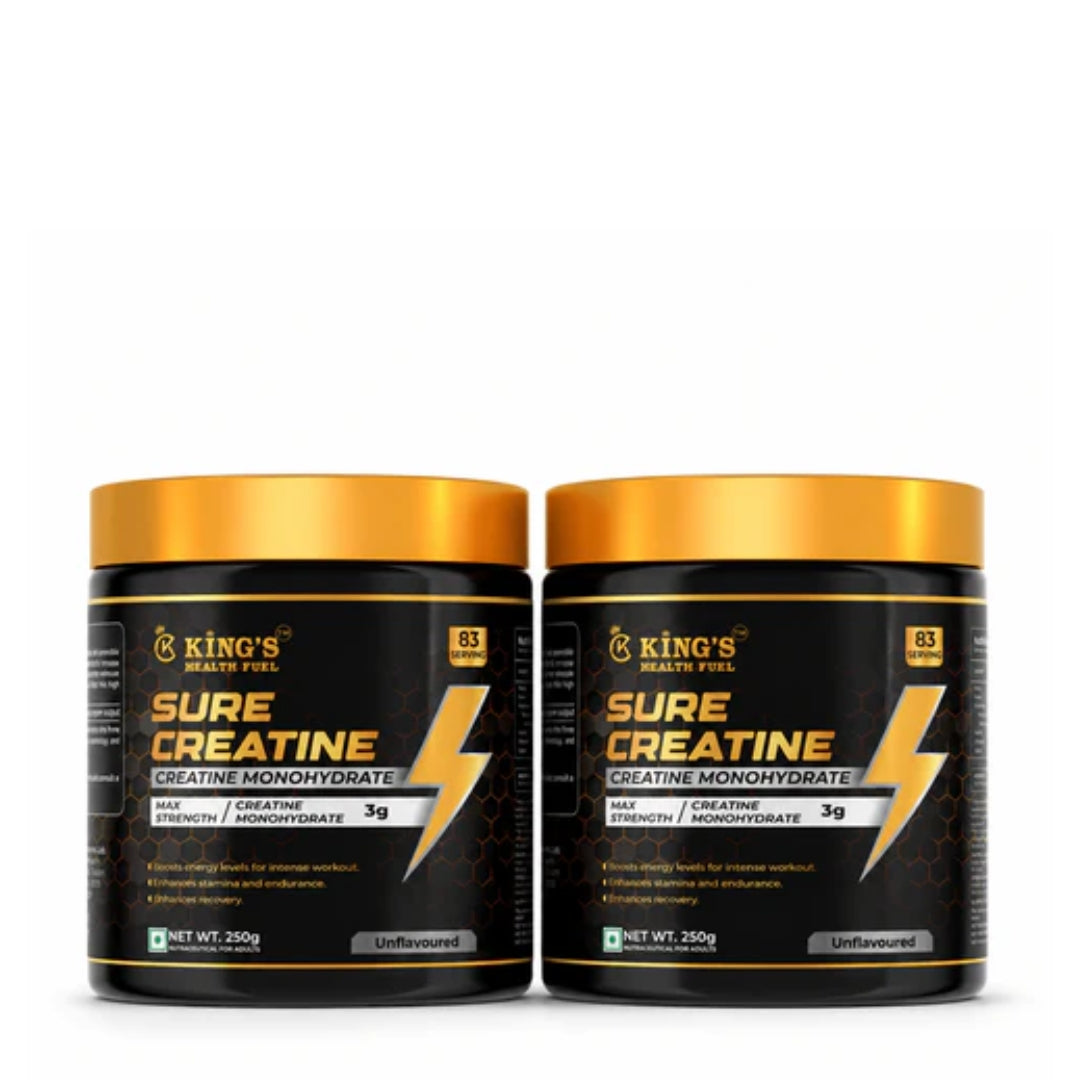 Kings Health Fuel Creatine Monohydrate Unflavoured 250g Buy 1 Get 1 free combo pack
