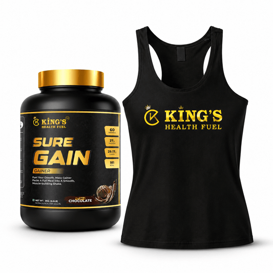 Best Mass Gainer Protein Powder + Gym Vest Combo – Kings Health Fuel - Kings Health Fuel
