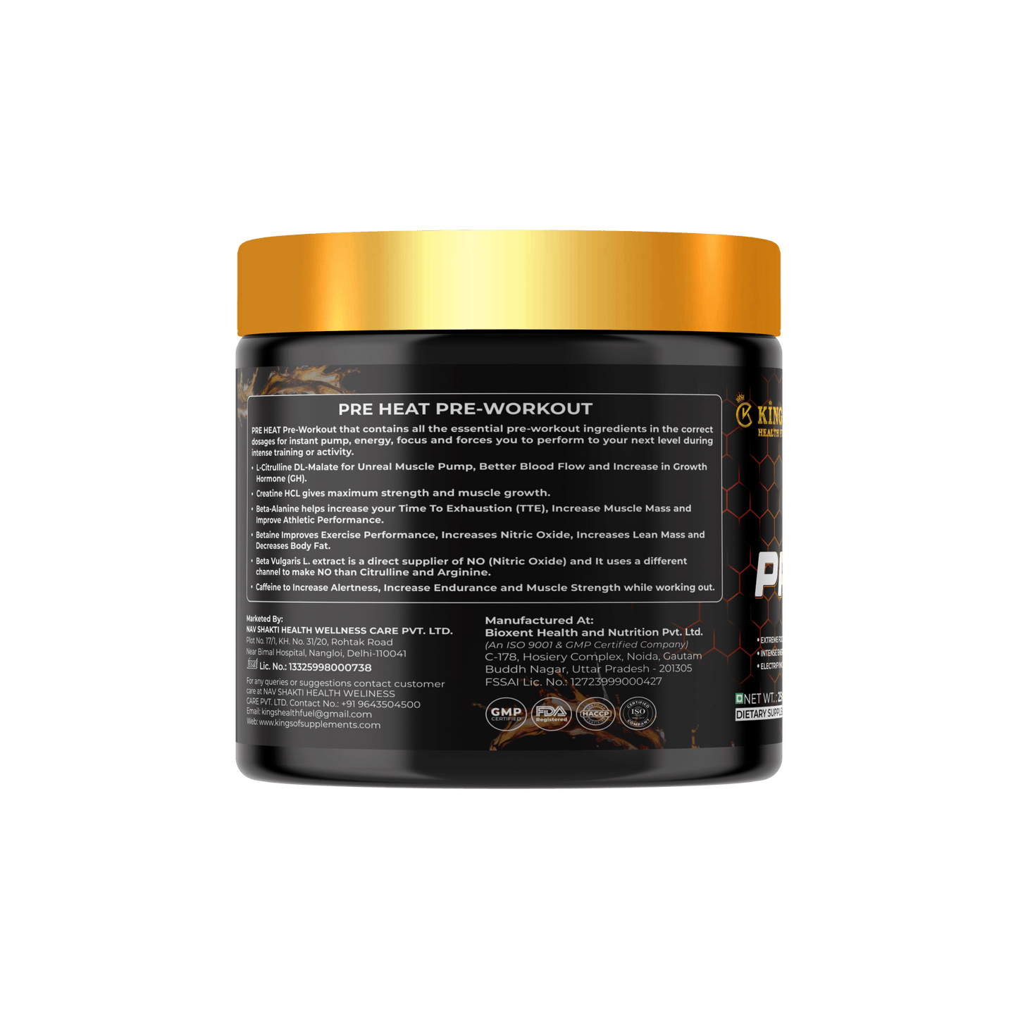 Best Pre Workout Supplement 250g | Energy, Focus & Muscle Pump – Kings Health Fuel - Kings Health Fuel