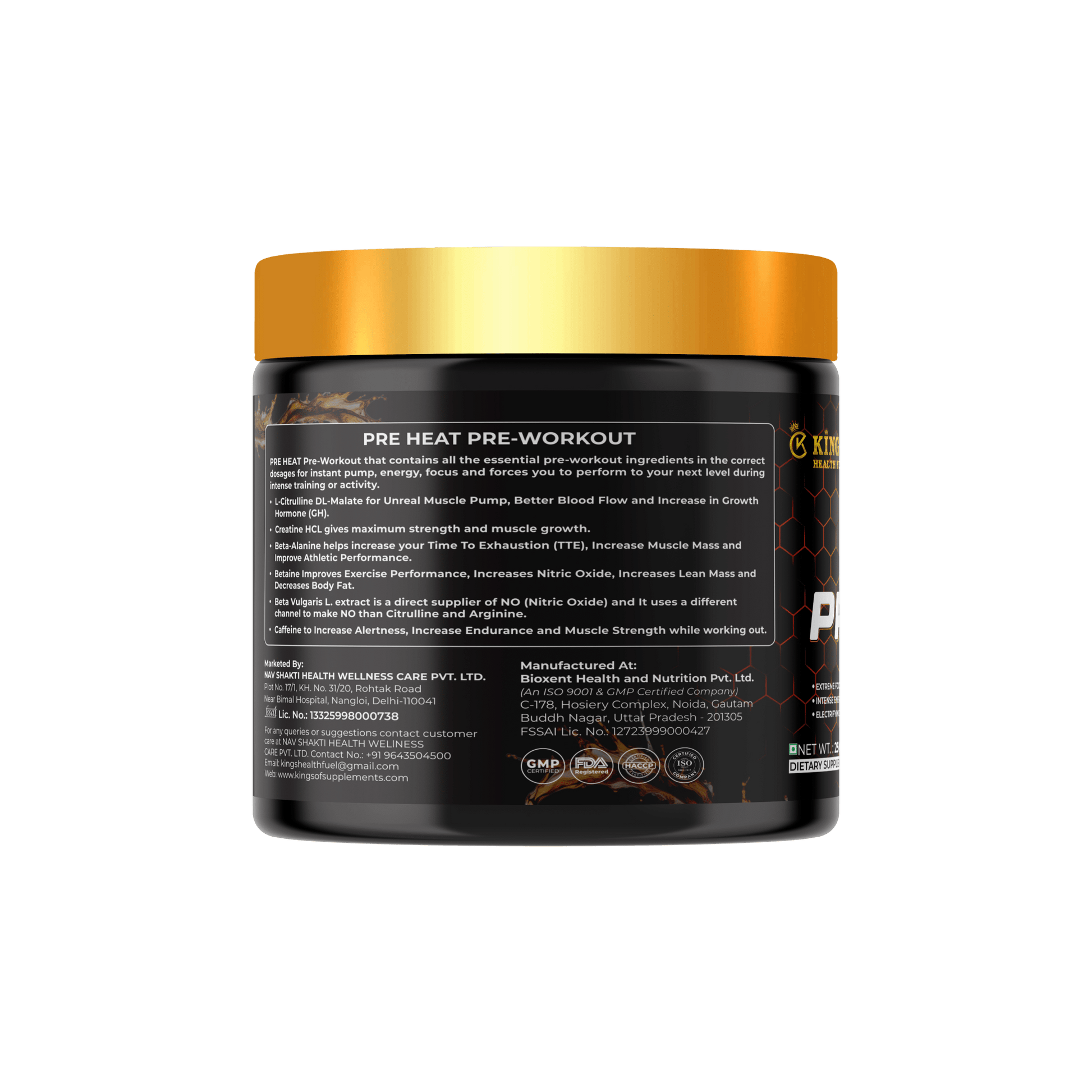 Best Pre Workout Supplement 250g | Energy, Focus & Muscle Pump – Kings Health Fuel - Kings Health Fuel