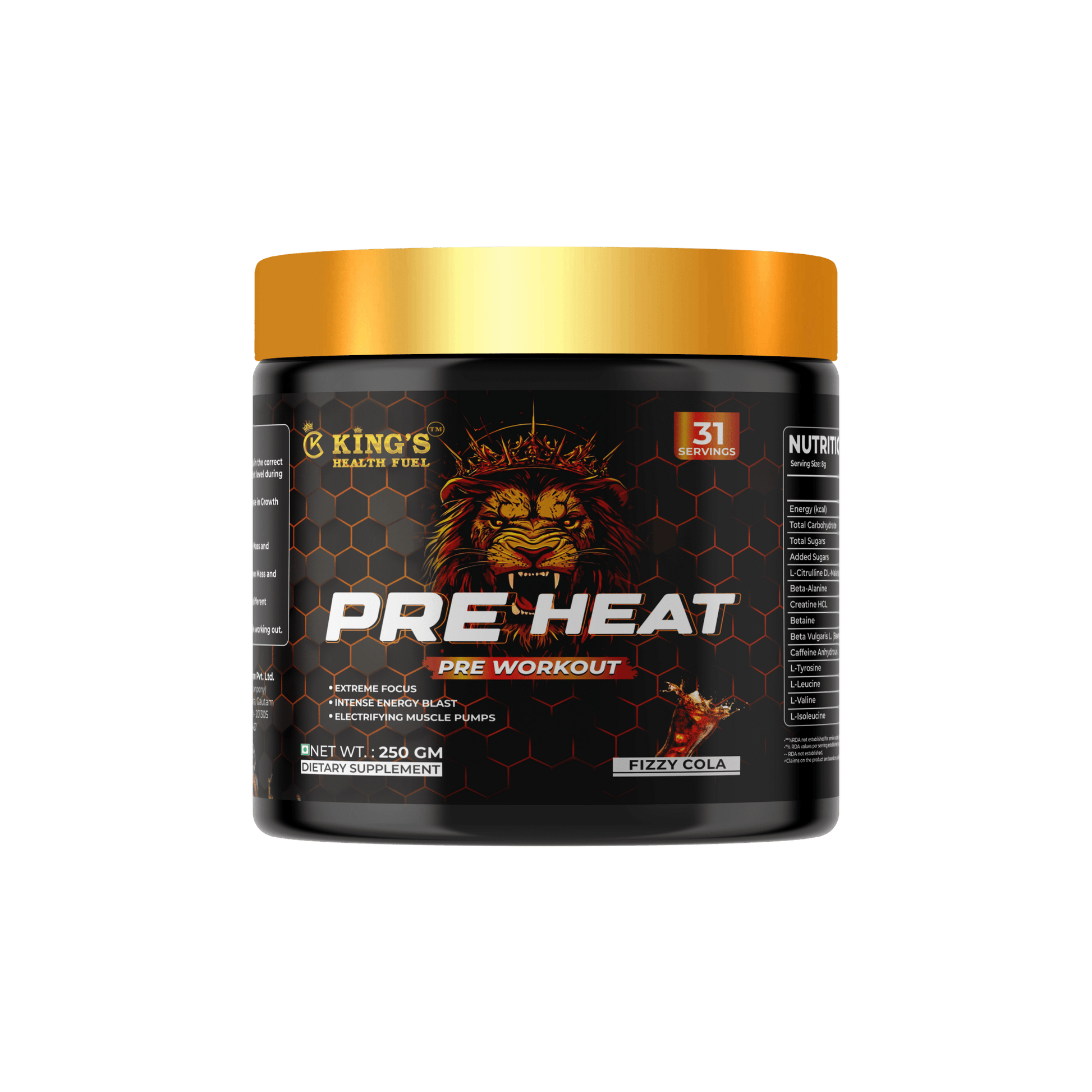 Best Pre Workout Supplement 250g | Energy, Focus & Muscle Pump – Kings Health Fuel - Kings Health Fuel