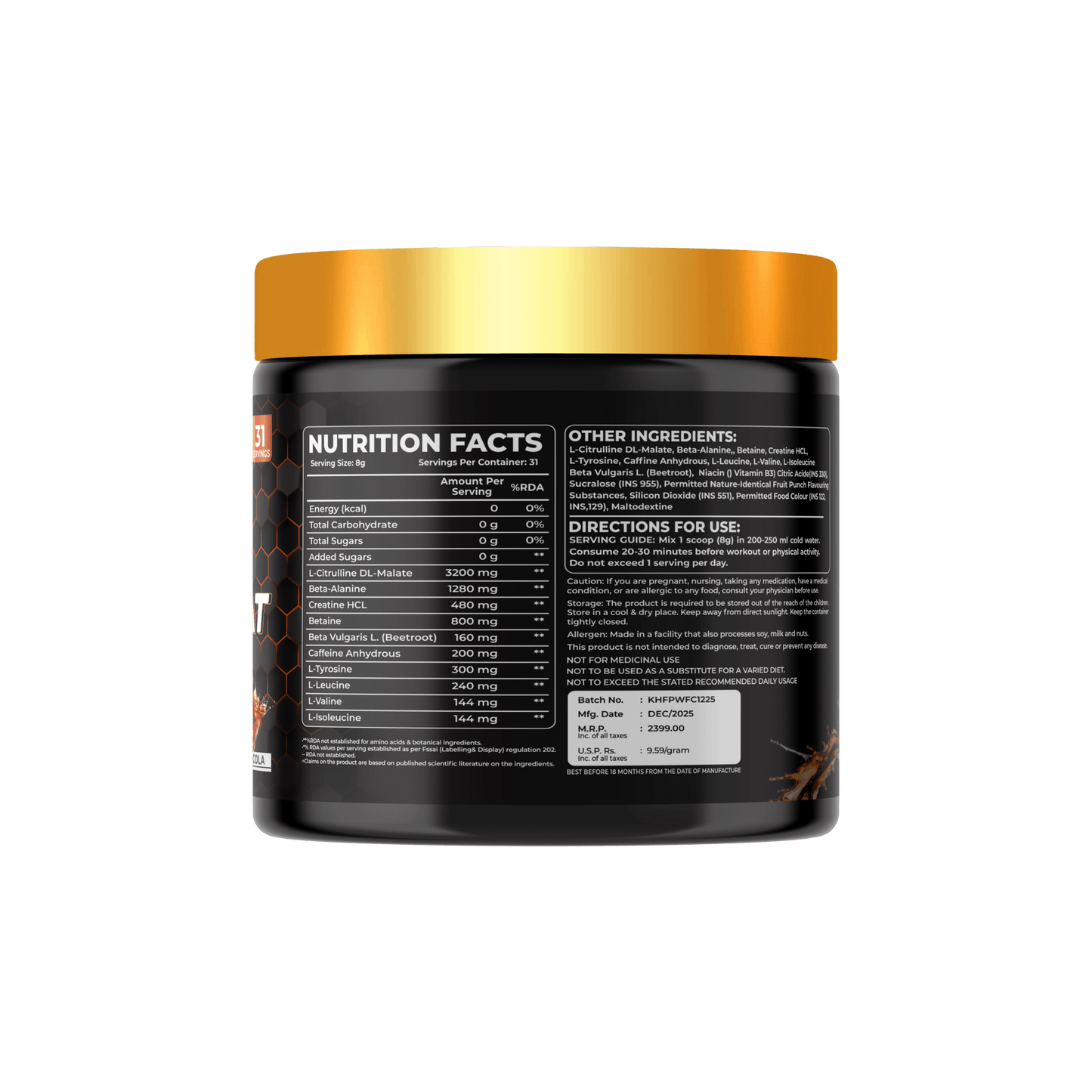 Best Pre Workout Supplement 250g | Energy, Focus & Muscle Pump – Kings Health Fuel - Kings Health Fuel
