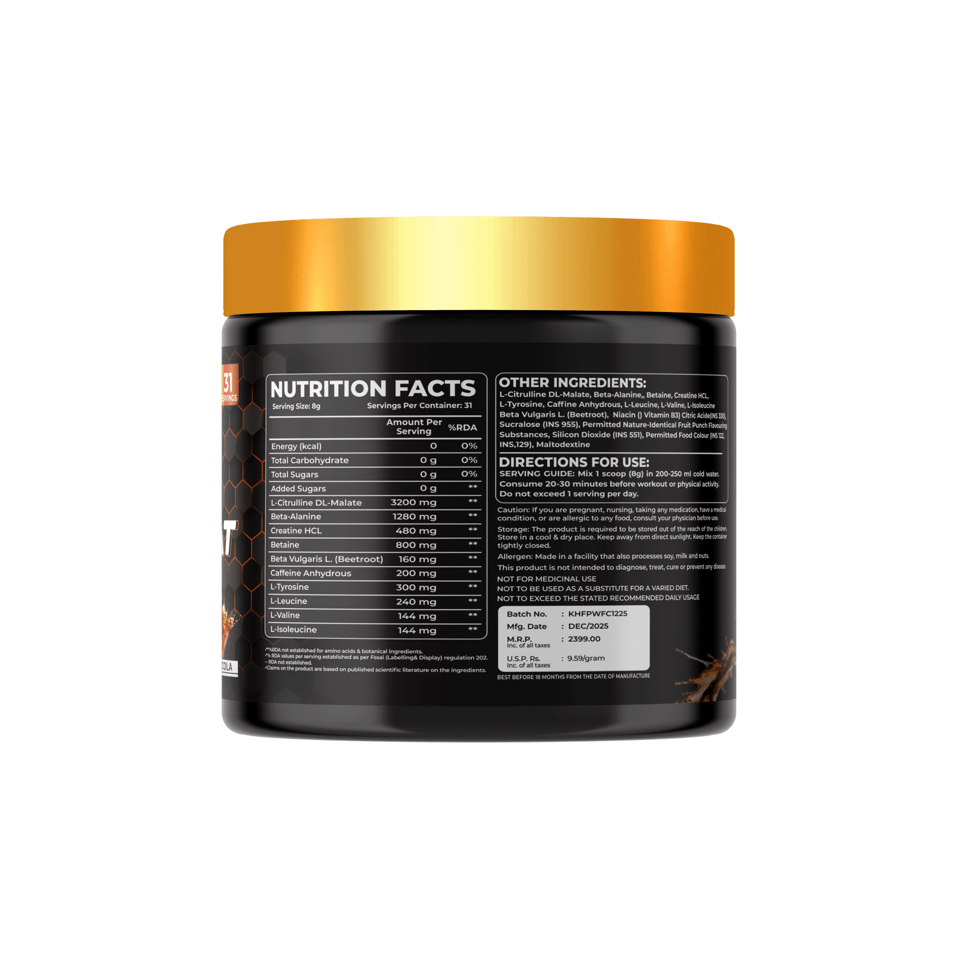 Best Pre Workout Supplement 250g | Energy, Focus & Muscle Pump – Kings Health Fuel - Kings Health Fuel