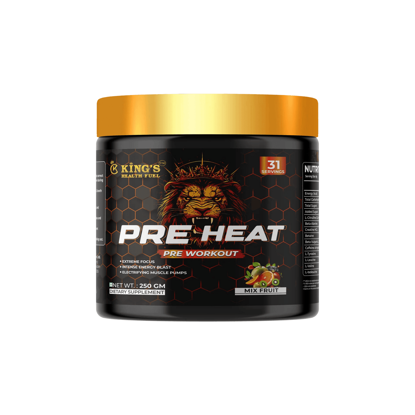 Best Pre Workout Supplement 250g | Energy, Focus & Muscle Pump – Kings Health Fuel - Kings Health Fuel