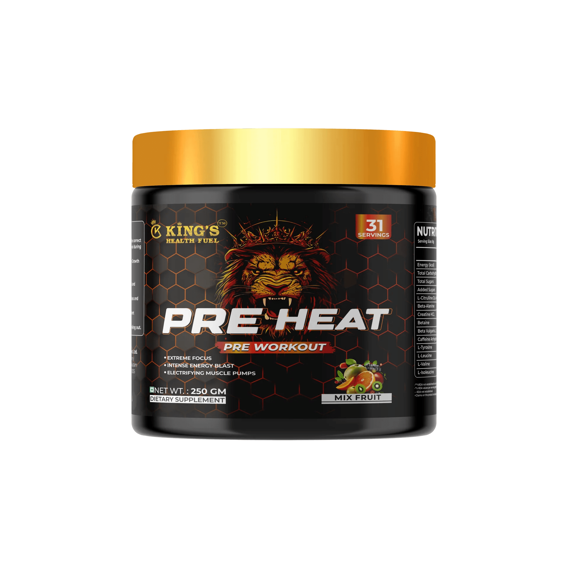 Best Pre Workout Supplement 250g | Energy, Focus & Muscle Pump – Kings Health Fuel - Kings Health Fuel