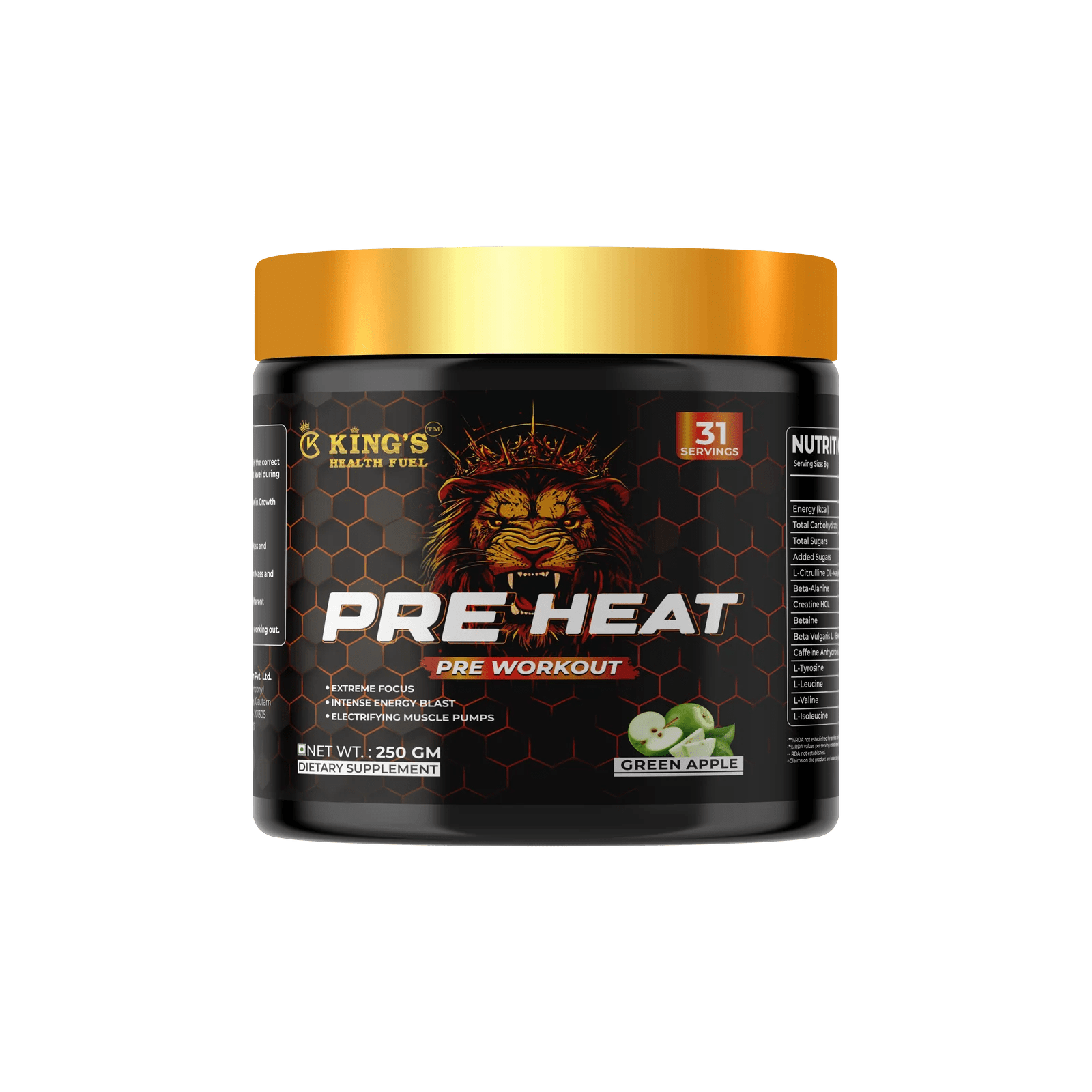 Best Pre Workout Supplement 250g | Energy, Focus & Muscle Pump – Kings Health Fuel - Kings Health Fuel