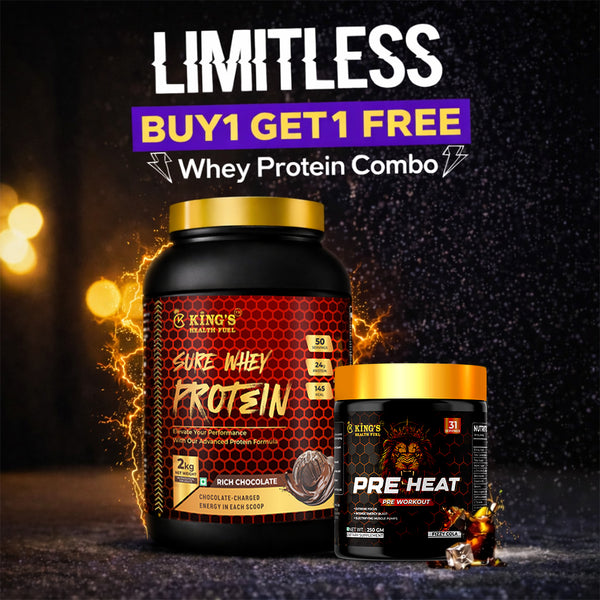 Whey Protein 2kg Sure Whey + FREE Pre Workout | Muscle Growth & Performance Stack – Kings Health Fuel