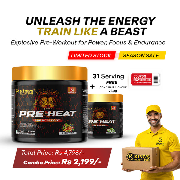Pre Workout (Buy 1 Get 1 Free) | Flavoured + Unflavoured | Energy, Focus & Performance Booster – Kings Health Fuel
